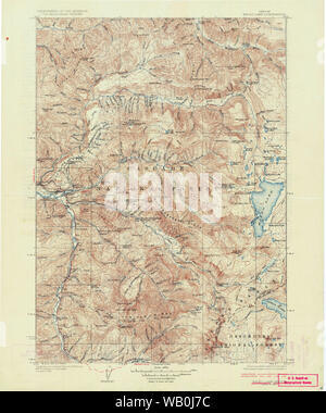 USGS Topo Karte Oregon Waldo See 283277 1925 125000 Restaurierung Stockfoto