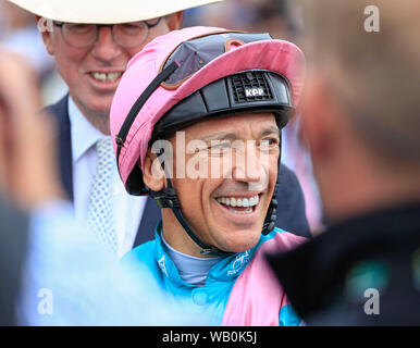 22. August 2019, York, York, Großbritannien; 2019 Darley Yorkshire Oaks/Ladies Day; Frankie Dettori Credit Conor Molloy/News Bilder Stockfoto