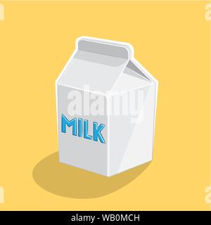 Vector Illustration von Milch Symbol auf gelbem Hintergrund Stock Vektor