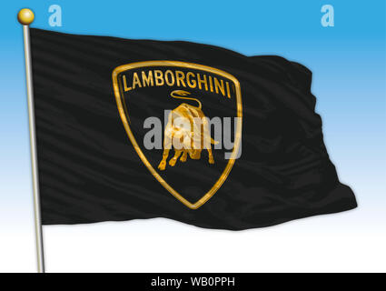 Lamborghini internationale Auto Industrial Group, Fahne mit Logo, Illustration Stockfoto