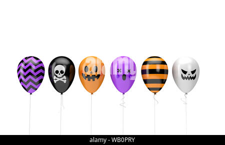 Halloween Luftballons. Happy Halloween decotation. 3D-Rendering Stockfoto