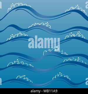 Bild mit dem Meer mit Wellen. Meer Hintergrund. Vector EPS 10. Stock Vektor