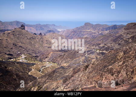 Gran Canaria nach Wild Fire von August 2019, Wandern route La Cruz De Tejeda und Artenara Stockfoto