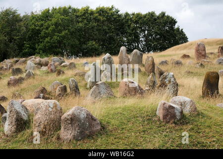 Viking Grabstätte auf Lindholm Hoje, Aalborg, Dänemark Stockfoto