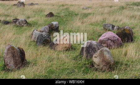 Viking Grabstätte auf Lindholm Hoje, Aalborg, Dänemark Stockfoto