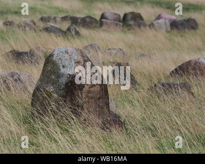 Viking Grabstätte auf Lindholm Hoje, Aalborg, Dänemark Stockfoto