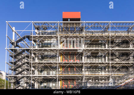 Paris Centre Pompidou Außen-Fassade des Centre Pompidou in Paris, Frankreich, Europa. Stockfoto