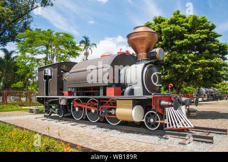 Locomotiva ein Dampf machen Fim do século XIX - Museu Catavento - Palácio das indústrias - São Paulo/SP Stockfoto