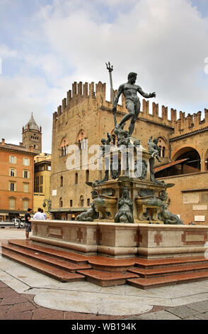 Springbrunnen Neptun in Bologna. Italien Stockfoto