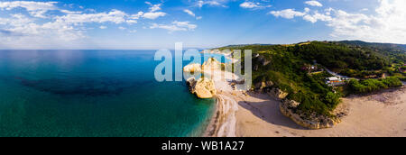 Griechenland, Pilion, Pagasäischen Golf, Sound von Trikeri, Pilion, Luftaufnahme von felsigen Küste, Strand Stockfoto