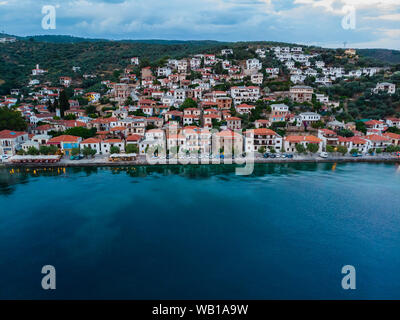 Griechenland, Ägäis, Pagasäischen Golf, afissos am Abend Stockfoto