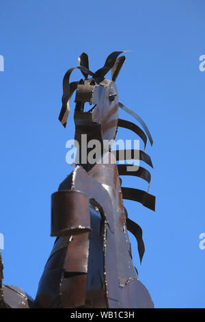 Eine tanzende Pferd aus Metall Stockfoto