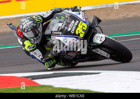 Silverstone, Großbritannien. 23 Aug, 2019. MotoGP GoPro Britischen Grand Prix, Praxis Tag; LCR Honda Castrol Fahrer Cal Crutchlow auf seiner Honda RC213V-Redaktion nur mit der Credit: Aktion Plus Sport Bilder/Alamy leben Nachrichten Stockfoto