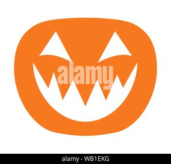 Halloween Kürbis Symbol auf weißem Hintergrund Stock Vektor