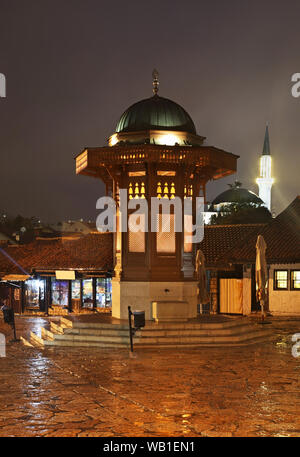 Sebilj Brunnen auf Bascarsija Square in Sarajewo. Bosnien und Herzegowina Stockfoto