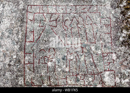 Das älteste Bild der Innenraum der Kirche Übersicht laufende Dienst in der Kirche in Schweden. Rune Inschrift U 529, Sika, Frötuna Pfarrei, Uppland, Sw Stockfoto