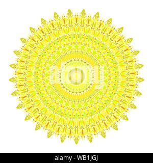 Blume mandala Ornament - gelbe Rundschreiben abstrakt vektor design Element Stock Vektor