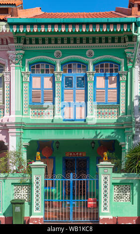 Traditionelle Peranakan Heritage House auf Koon Seng Rd, Katong, Singapur Stockfoto