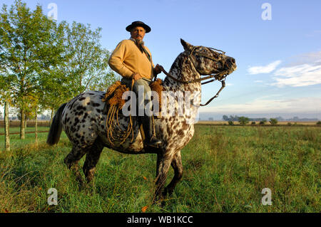 Gaucho Ramon Castro, Hacienda El Ombu de Areco, San Antonio de Areco, Buenos Aires, Argentinien, Südamerika, 30077960 Stockfoto