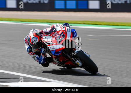 Silverstone, Großbritannien. 23 Aug, 2019. Francesco Bagnaia (ITA) von Pramac Racing während der Praxis Sitzung 2 der GoPro Britischen Grand Prix in Silverstone am Freitag, den 23. August 2019 in TOWCESTER, ENGLAND. Credit: Taka Wu/Alamy leben Nachrichten Stockfoto