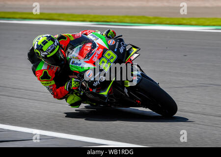 Silverstone, Großbritannien. 23 Aug, 2019. Jorge Navarro (ESP) während der Praxis Sitzung 2 der GoPro Britischen Grand Prix in Silverstone am Freitag, den 23. August 2019 in TOWCESTER, ENGLAND. Credit: Taka Wu/Alamy leben Nachrichten Stockfoto