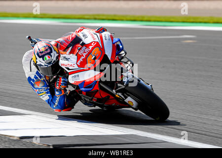 Silverstone, Großbritannien. 23 Aug, 2019. Jack Miller (AUS) Pramac Racing während der Praxis Sitzung 2 der GoPro Britischen Grand Prix in Silverstone am Freitag, den 23. August 2019 in TOWCESTER, ENGLAND. Credit: Taka Wu/Alamy leben Nachrichten Stockfoto