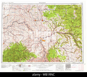 USGS Topo Karte Washington Pullman 243310 1958 250000 Restaurierung Stockfoto