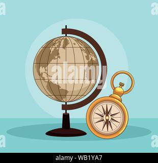 Antike meer Navigation tools Cartoons Stock Vektor