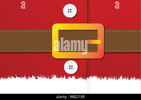 Santa Claus rot Winter Mantel und riesigen braunen Gürtel. Stock Vektor