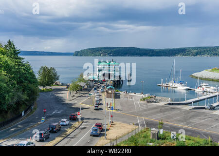 Ein Blick auf die Fähre Terminal am Point Defiance Park in Tacoma, Washington. Stockfoto