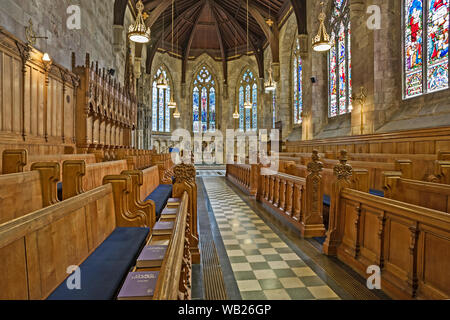 Der Innenraum von St. Salator's Kapelle, St. Andrew's University, Schottland, Großbritannien. Stockfoto