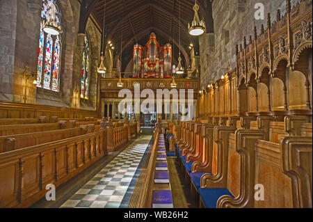 Der Innenraum von St. Salator's Kapelle, St. Andrew's University, Schottland, Großbritannien. Stockfoto