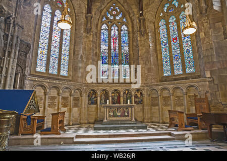 Der Innenraum von St. Salator's Kapelle, St. Andrew's University, Schottland, Großbritannien. Stockfoto