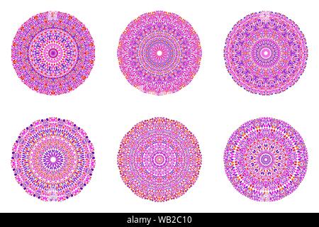 Runde geometrische floralen ornament Muster Mandala set-verzierten abstract Vector Graphic Stock Vektor