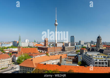 Berliner Stadtbild mit Berliner Dom und Fernsehturm Stockfoto