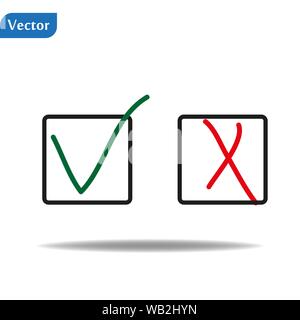 Genehmigt und Nicht Genehmigt Symbol, Cube Vektor auf weißem Hintergrund Abbildung: Eps 10. Stock Vektor