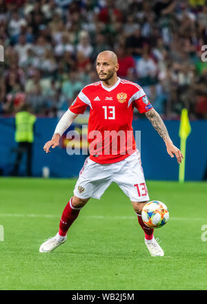 Nischni Nowgorod, Russland - 11. Juni 2019. Russland Nationalmannschaft defender Fedor Kudryashov während der UEFA EURO 2020 Qualifikation Russland vs Zypern (1 - Stockfoto