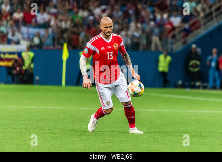 Nischni Nowgorod, Russland - 11. Juni 2019. Russland Nationalmannschaft defender Fedor Kudryashov während der UEFA EURO 2020 Qualifikation Russland vs Zypern (1 - Stockfoto
