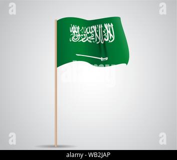 Grüne Flagge von Saudi-Arabien mit einem Schwert. Vector Illustration. EPS 10. Stock Vektor