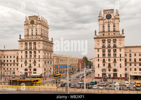 Die Tore der Stadt Minsk in Minsk, Belarus. Stockfoto