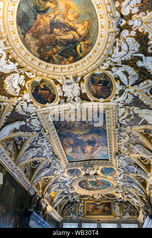 Die Decke der Sala delle Quattro Porte in der Dogenpalast (Palazzo Ducale), Venedig, Italien Stockfoto