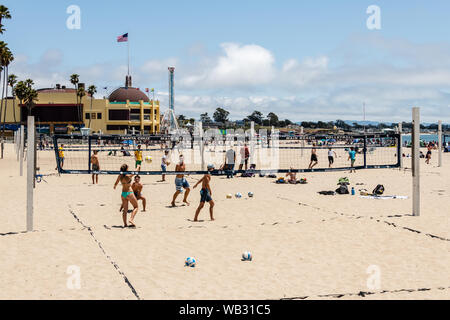 Santa Cruz, CA Beachvolleyball Stockfoto