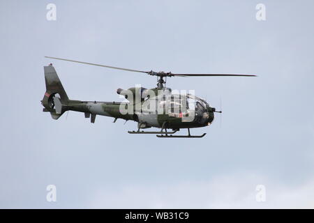 XW847, Westland Gazelle AH1 von der Army Air Corps betrieben, vom internationalen Flughafen Prestwick, Ayrshire abfliegen. Stockfoto