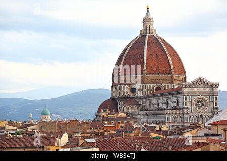 Die berühmten Dom der Kathedrale von Santa Maria del Fiore in Florenz Stockfoto