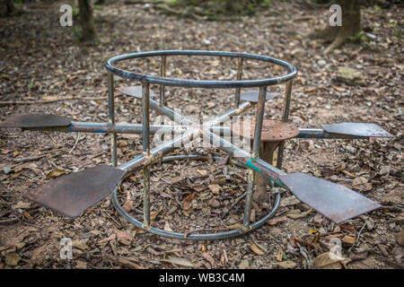 Aufgegeben und rostigen Spielplatz themed Foto. Stockfoto