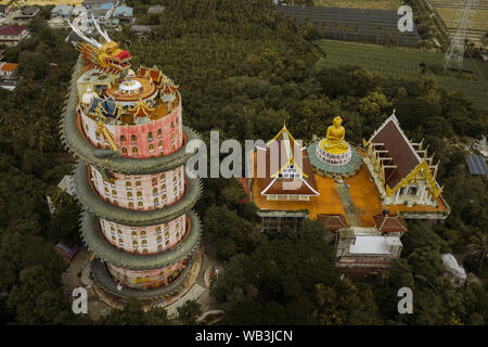 Wat Samphran, Drachen, Tempel, Bangkok, Thailand Stockfoto