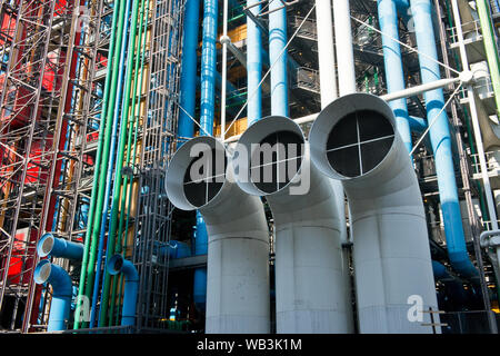 Luftdüsen des Centre Pompidou, Paris, Frankreich Stockfoto