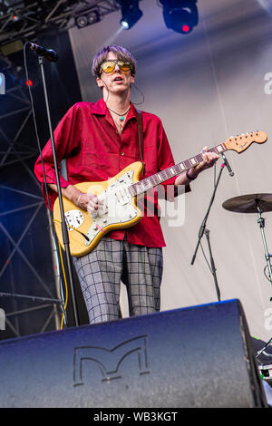 Turin Italien. 23. August 2019. Die US-amerikanische Rockband DEERHUNTER führt live auf der Bühne Spazio 211 während der "Heutige Festival 2019' Stockfoto