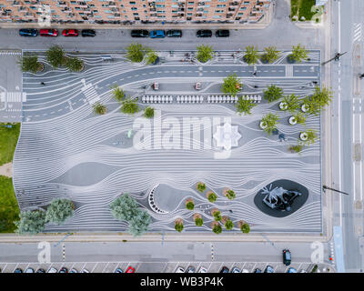 Superkilen Park in Kopenhagen, Dänemark. Stockfoto