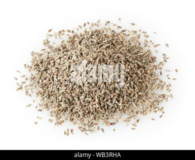 Haufen von Anis Samen auf weißem Hintergrund Stockfoto